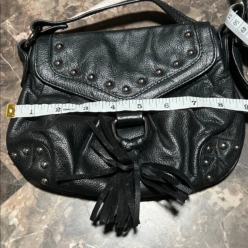 Aldo Black Leather Studded Women's Bag